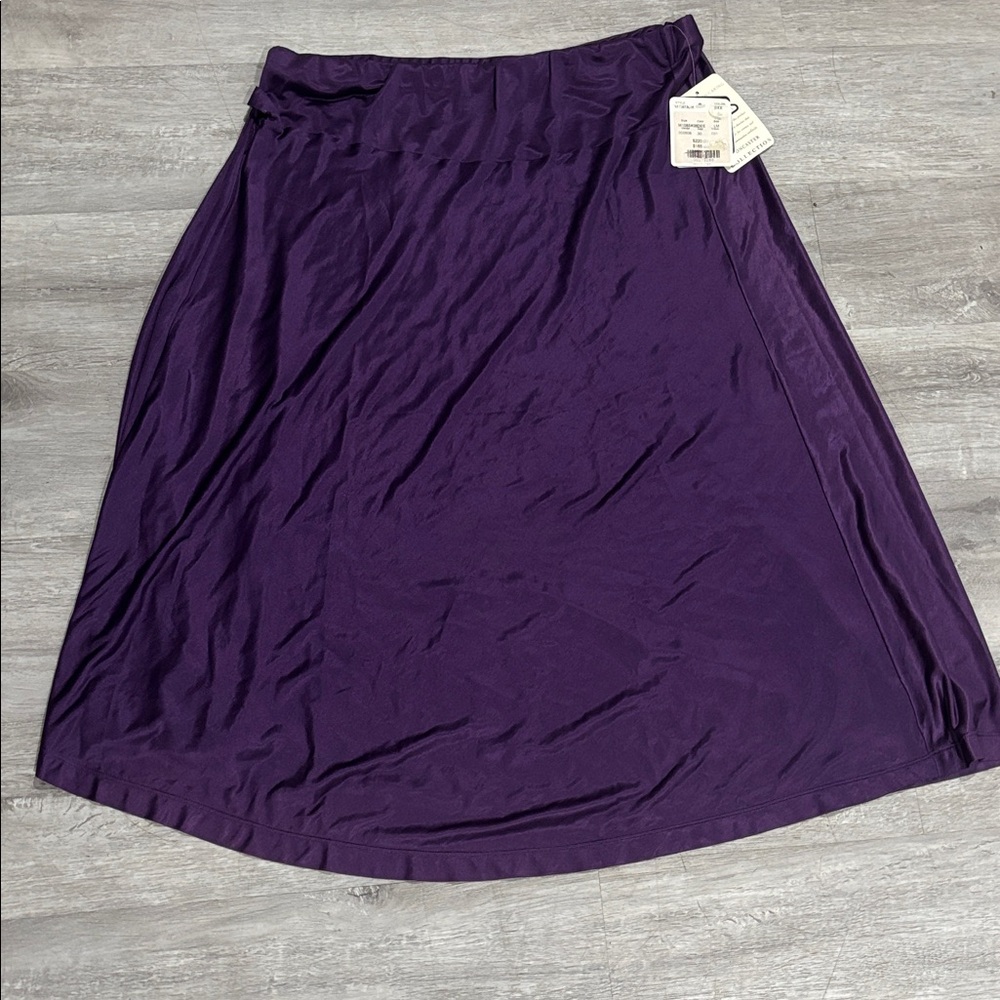 Doncaster Collection Purple Shimmer Midi Skirt – Size Large, NWT